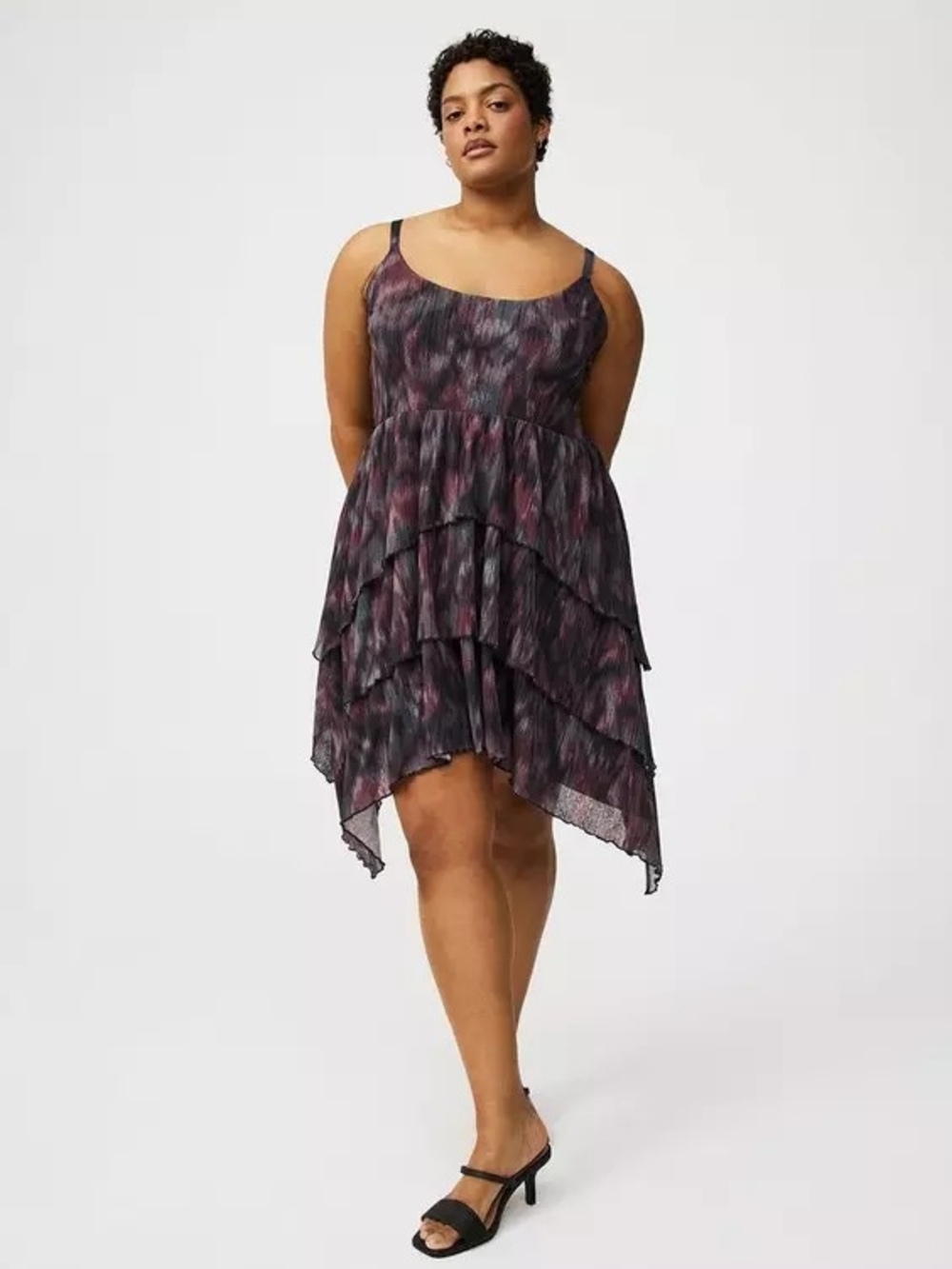 Torrid Cami Tiered Mini Dress Size 0X (12,Large) - Picture 6 of 16
